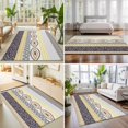thumbnail image 4 of Area Rugs 3'x5', Yellow Grey Geometric Carpet Runner Indoor Outdoor Rugs Home Decor Aesthetic, Boho Vintage Country Flowers Leaves Non Slip Mats Washable Accent Rug for Living Room Bedroom, 4 of 8