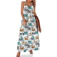 thumbnail image 2 of Origami dog day at the lake // white background orange aqua and brown taupe origami sail boats with cute Dalmat Sleeveless Dress, 2 of 6