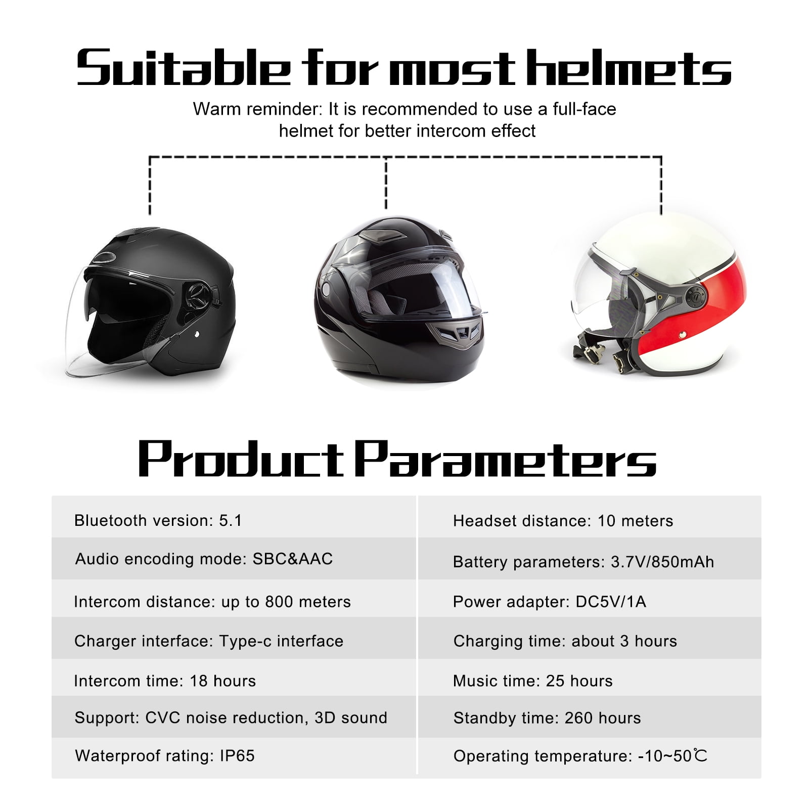 4Pc EJEAS Motorcycle Helmet Bluetooth Headsets V6Pro 2-Way 1200M Motorbike Intercoms Communication System for Ski/ATV/Dirt Motorbike/Off Road