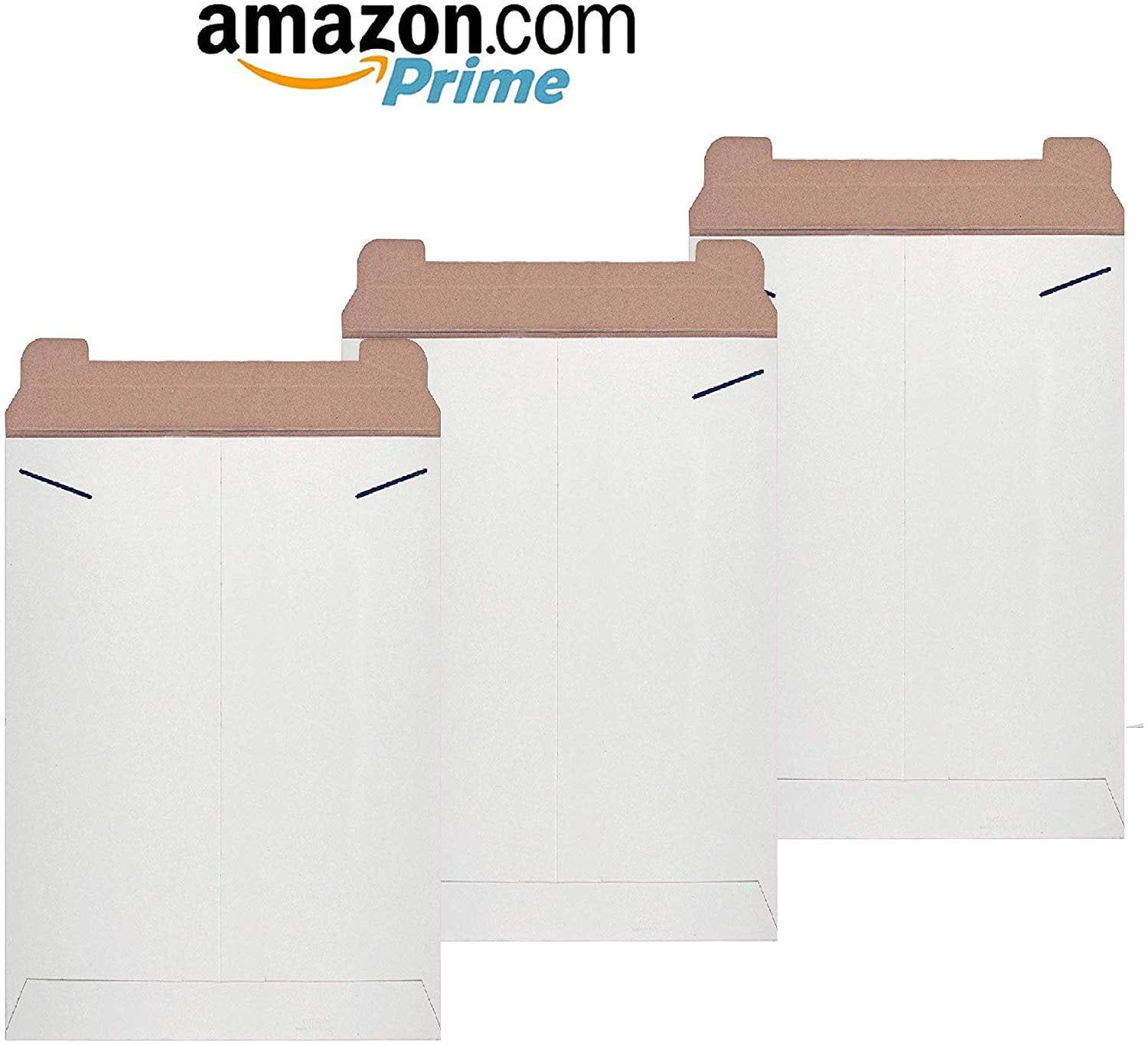 Pack of 10 White Tab Lock Mailers 13 x 18 Rigid Paperboard Mailers