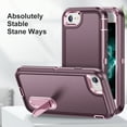 thumbnail image 4 of for iPhone 7 Plus Case / iPhone 8 Plus Case Kickstand Durable 3-Layer Military Grade Protective Cover Hybrid Silicone Heavy Duty Rugged Shockproof Screen Lip Raised Protection,
Purple+Pink, 4 of 7
