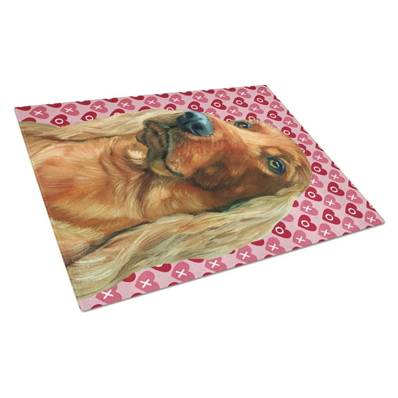 Caroline's Treasures Irish Setter Hearts Love and Valentine's Day Glass Cutting Board Large