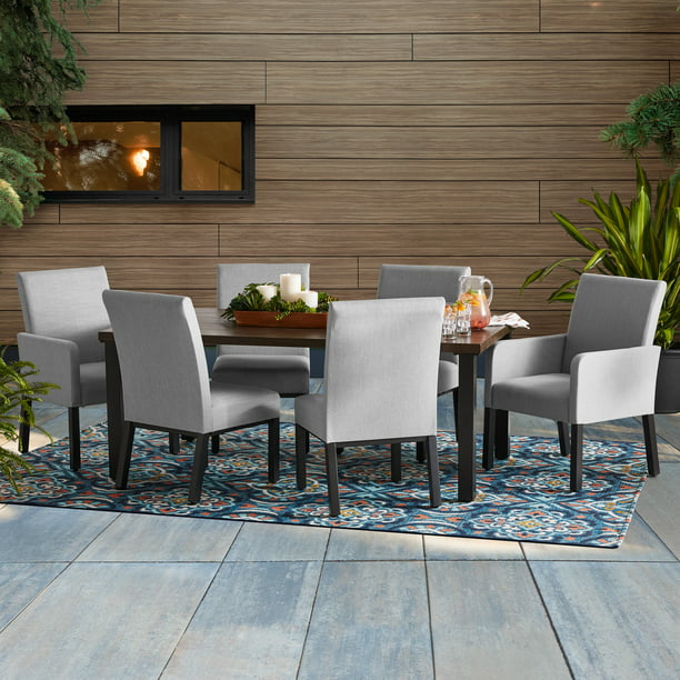 Upholstered Sling Outdoor Dining Set, Outdoor Dining Room Table Sets