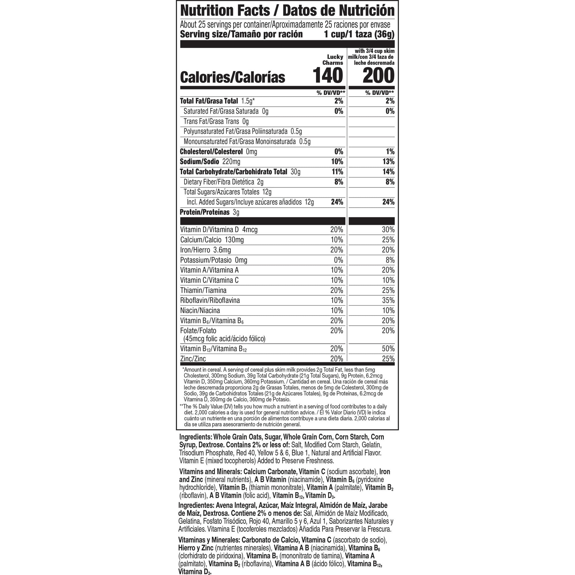 Lucky Charms Gluten Free Cereal with Marshmallows, Kids Breakfast Cereal Bag, 32 oz(pack of 4)