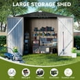 thumbnail image 2 of COMHOMA Outdoor Storage Shed 8 x 6 FT Shed with Lockable Door Steel Garden Shed with Air Vent,Brown, 2 of 9