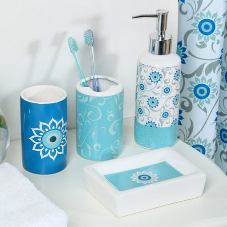 Luxury Home Persian Flower 18 Piece Bathroom Accessory Set