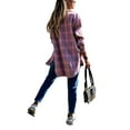 thumbnail image 5 of Women Fashionable Blouse Woman Long Sleeve Lapel Collar Single-breasted Plaid Shirt Top Girl Long Shirts Jacket, 5 of 8