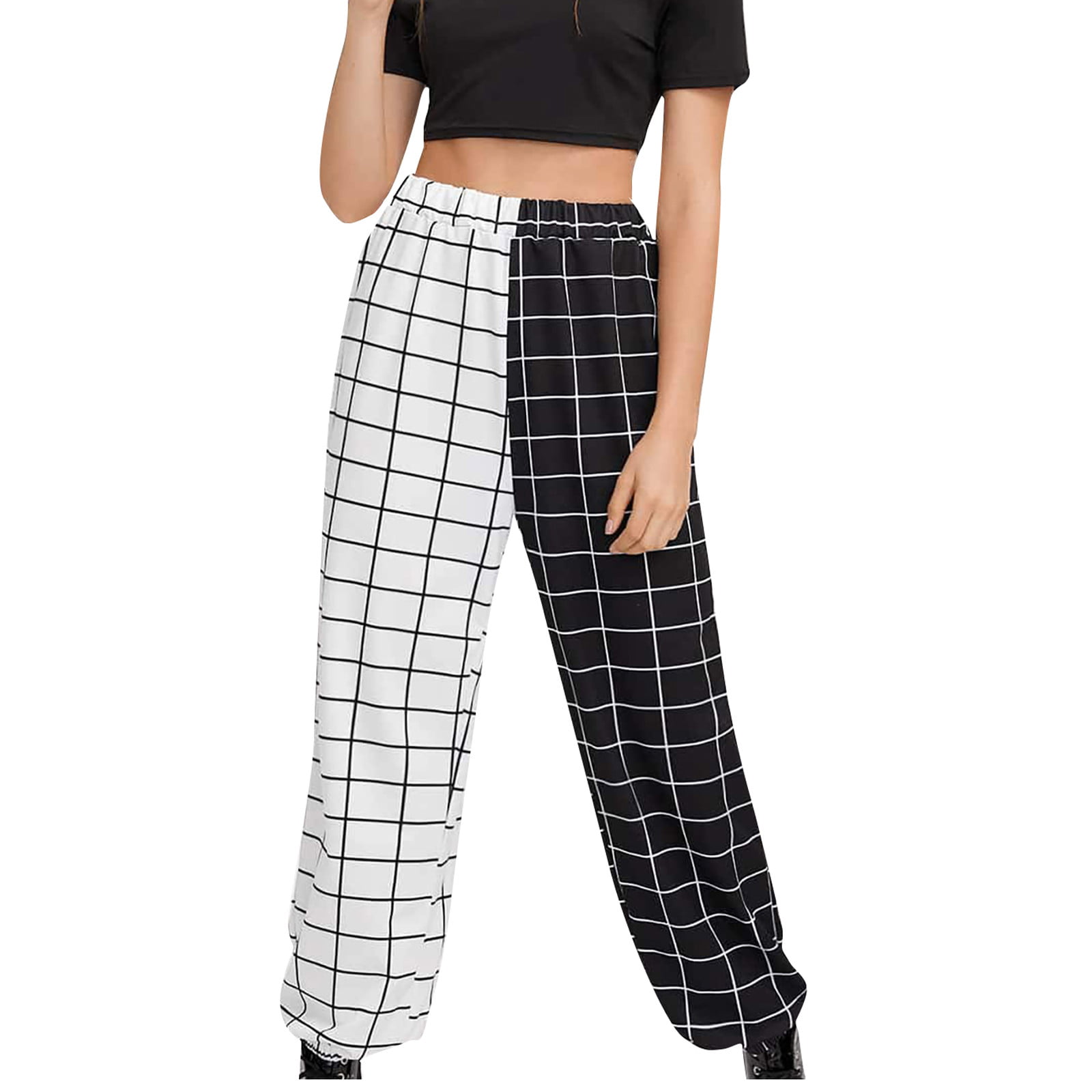 High Quality Black and White Grid Chef Trousers 