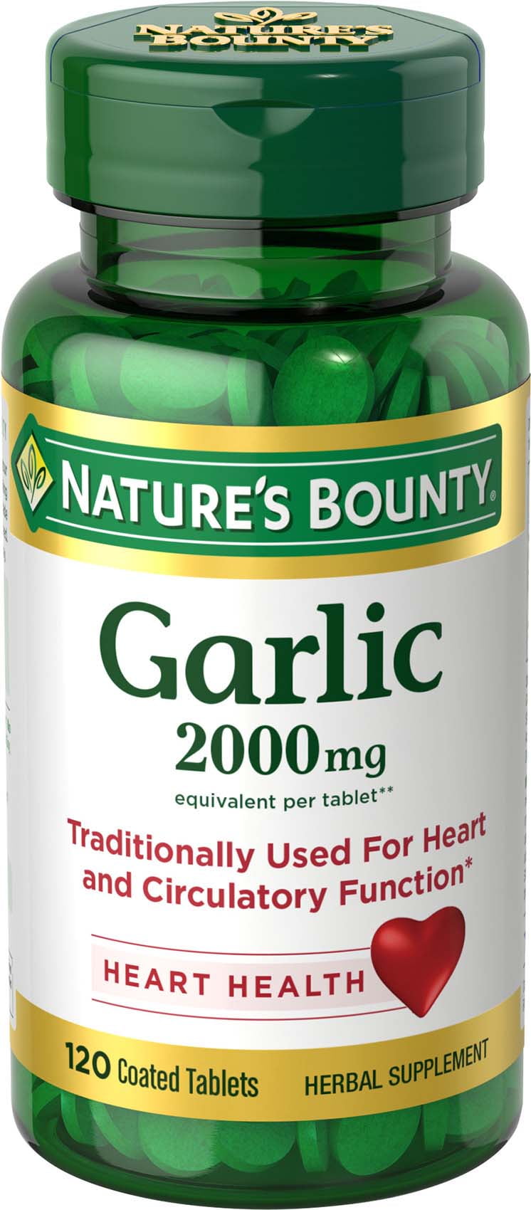 Nature's Bounty Garlic Tablets, Heath Health, 2000 Mg, 120 Ct