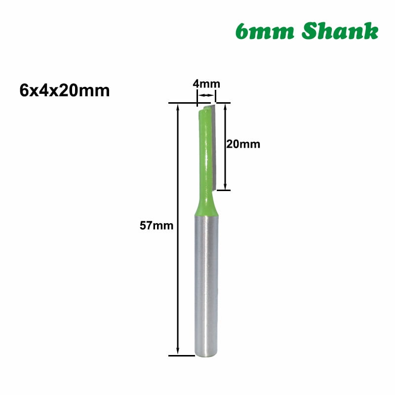 7Pcs//set 6mm Shank Single Double Flute Straight Router Bit For Woodworking