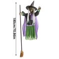 thumbnail image 3 of 6FT Halloween Flying Witch Outdoor Decoration Animated Hovering Prop with Sweeper Yard Haunt Display, 3 of 8