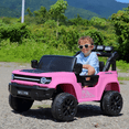 thumbnail image 4 of Farmdex 24V Ride on Toys with Remote Control, 2 XL Seater Electric Truck Car for Kids w/ 22'' Large Seat, 4WD/2WD Switchable, Powered Ride on Cars w/ Bluetooth, LED Lights, 3 Speeds, 4 x 200W, Pink, 4 of 13