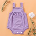 thumbnail image 1 of Patpat Baby Pretty Candy Color Solid Pocket Strappy Romper, 1 of 9