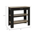 thumbnail image 6 of FM FURNITURE Brooklyn 2-Shelf Modern Engineered Wood Kitchen Island in Black/Oak, 6 of 7