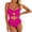Hot Pink, variant on One Piece Swimsuit Women Spaghetti Strap High Cut Monokini Bathing Suit Swimwear