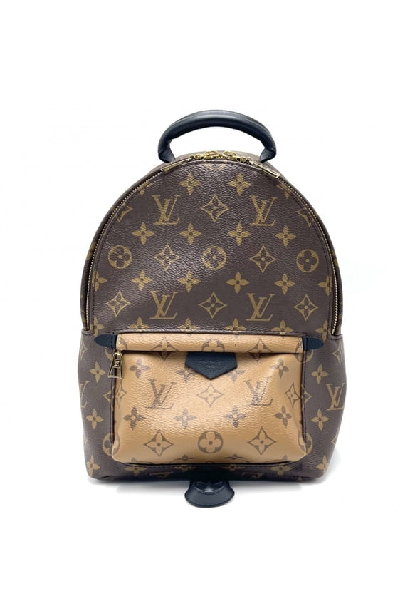 Pre-Owned Louis Vuitton Women's Monogram Palm Springs Backpack PM, Brown, M43116, Gold Hardware
