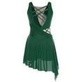 thumbnail image 2 of Zaldita Figure Skating Dresses for Women Rhinestone Ballet Dance Leotards Lyrical Dance Dress Dark Green M, 2 of 3