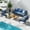 6PCS-Black&blue, variant on UDPATIO Aluminum Patio Furniture Set, Modern Metal Outdoor Patio Furniture, 5 Pcs Patio Conversation Sets with Wood Top Armrest & Table for Poolside, Deck, Black&blue (Included Waterproof Covers)