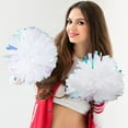 thumbnail image 2 of WRISTBIQUE Sport Pompoms Cheerleader Pom Poms PE White Event Organizers Parties 2Pcs, 2 of 11