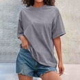 thumbnail image 2 of Delayuji Womens Washed Vintage Oversized T Shirt Casual Baggy Streetwear Tee Workout Short Sleeve Trendy Tops Gray Xl Cotton Short Sleeve Shirts for Women, 2 of 5