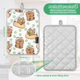 thumbnail image 4 of Capybara Cucumber Pattern Pot Holder Set 2 Piece Non-Slip Oven Hot Pads Heat Resistant Durable 7x9.8in, 4 of 7