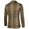 thumbnail image 2 of INSPIRE CHIC Men's Vintage Leopard Print Notched Lapel Slim Fit Blazer, 2 of 7