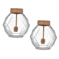 thumbnail image 3 of SHOWERORO 2Pack Hexagonal Glass Storage Jars Honey Holder Simple Design 380ml, 3 of 8