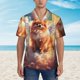 thumbnail image 2 of Balery Cute Cloud Pomeranian Camisas hawaianas de manga corta para hombre, camisas playeras de corte holgado, camisas de vacaciones con botones,Large, 2 of 7