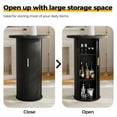 thumbnail image 5 of 36" Tall Round Bar Table, Black Tambour Dining Table with Three-Layer Storage Shelf for Balcony, Kitchen, Living room, 5 of 8