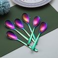 thumbnail image 3 of Set of 6 Rainbow Coffee Spoons 16cm Stainless Steel with Titanium Coating Rainbow Coffee Spoon Espresso Spoon Dessert Spoon Mini Spoon Dishwasher Safe, 3 of 5