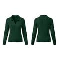 thumbnail image 3 of ClodeEU Women's Ribbed Collared V Neck Long Sleeve Knit Top,Casual Slim Fit Sweater Shirt ,Women's Plus XXL, 3 of 7