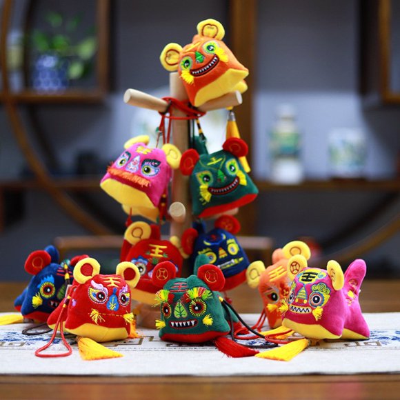 Tiger Mascot Doll Festive Collectable New Year Gift Collection Chinese Zodiac Tiger Plush Pendant for Decor