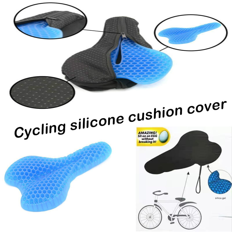 Bicycle Seat Saddle Cover Cycling Bike Silicone Pad Gel Cushion Adjustable US