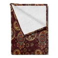 thumbnail image 2 of Paisley Soft Flannel Fleece Throw Blanket, Middle Pattern Tribual Artwork Bohemian, Cozy Plush for Indoor and Outdoor Use, 70" x 90", Brown Mustard, by Ambesonne, 2 of 5