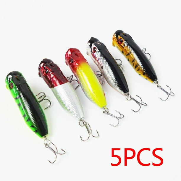 Wweixi 5pcs Fishing Lures Bait Bass Trout Shad Tackle Spinner Sea