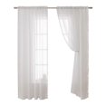 thumbnail image 1 of Mistaha 2pc Curtain Modern Simple Solid Color Window Screen Filter Cotton Lace Two Pieces For Study Children's Room Bedroom Living Room Balcony Wear Rod, 1 of 8