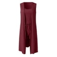 thumbnail image 4 of Women Casual Solid Sport Shorts Sets Women Fashion Casual Stretchy Wear 2022 Solid Color 3 Piece Pants Set Ladies Ribbed Casual Sleeveless Coat Vest And Shorts Suits, 4 of 5