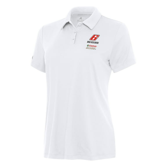 Women's Antigua White Brad Keselowski Reprocess Polo