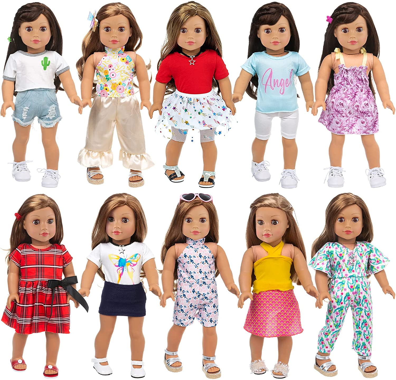 American Doll Clothes and Accs for 18 Inch Girl Doll Outfits Gift for Kids 