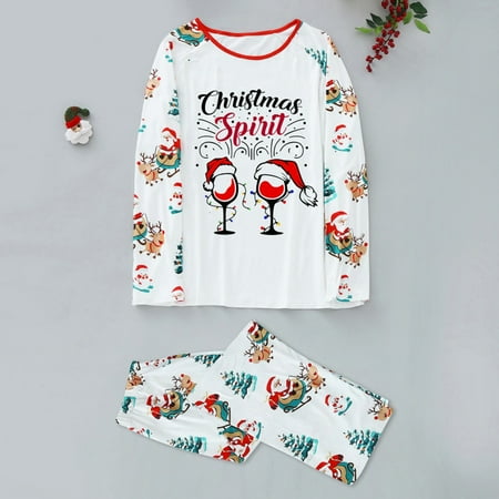 

Ruhiku GW Christmas Women Mommy Printed Top+Pants Xmas Family Matching Pajamas Set Mother M