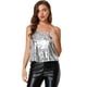 thumbnail image 1 of Camisola Brillante Con Lentejuelas Del Día De San Patricio Para Mujer Club Party Sparkle Cami Top Color Plata L, 1 of 6