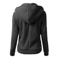 thumbnail image 4 of Vinsonshop Fleece Hoodie Womens Jacket with Hood Womens Fleece Jacket Womens Fleece Zip Up Jacket Warm Jackets for Women Plain Hoodies for Women Hoodies with Zipper Black L, 4 of 5