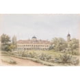 thumbnail image 2 of Franz Alt 14x11 Black Ornate Wood Framed Double Matted Museum Art Print Titled: Blauer Hof (Laxenburg) (1859), 2 of 5
