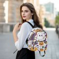 thumbnail image 6 of JIALIOU Mini Backpack Purse for Women Quilted Casual Daypack Small Travel Shoulder Bag, Cartoon Ghost Pumpkin Bats, 6 of 7