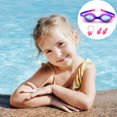 thumbnail image 2 of Gafas de natación para niños con tapones para los oídos de una sola pieza y clip nasal, lentes con protección UV y resistentes a la niebla, incluye bolsa de viaje para niños, niñas y niños, 2 of 5