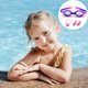thumbnail image 2 of Gafas de natación para niños con tapones para los oídos de una sola pieza y clip nasal, lentes con protección UV y resistentes a la niebla, incluye bolsa de viaje para niños, niñas y niños, 2 of 5