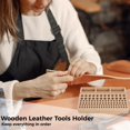thumbnail image 4 of Leather Craft Tool Holder: 98 Holes Wood Leathercraft Tool Rack Punch Tool Stand, 4 of 5