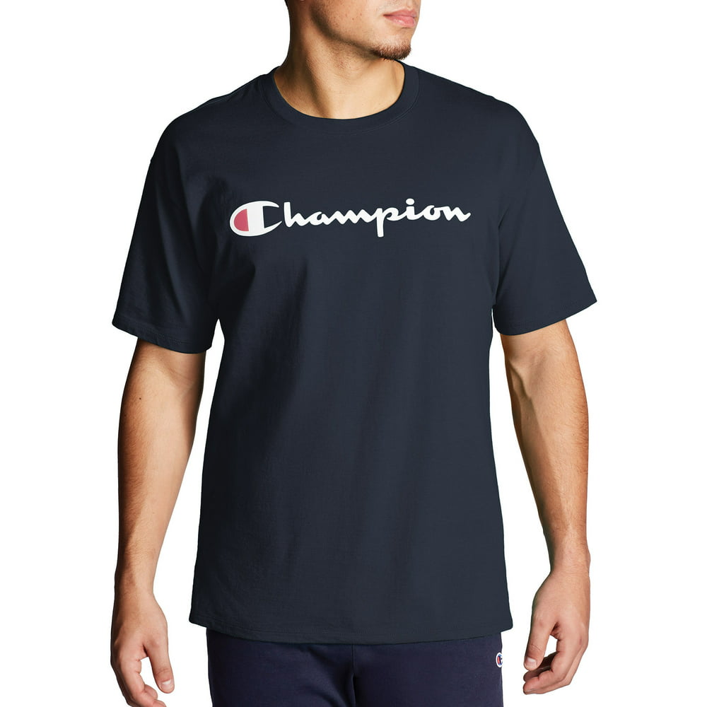 Champion - Champion Men's Script Logo Classic Jersey Graphic Tee Shirt ...