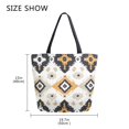 thumbnail image 5 of FORMRS Womens Canvas Tote Bag with Zipper Inner Pocket Shoulder Handbag, White and Black, 5 of 7