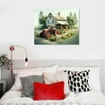 thumbnail image 5 of ONETECH  Farmhouse Rustic Painting,  Canvas Wall Art, Old Barn Poster, Red Tractor Picture, Vintage Landscape Print for Living Room, Bedroom, Bathroom, Dining Room  20x16in, 5 of 6